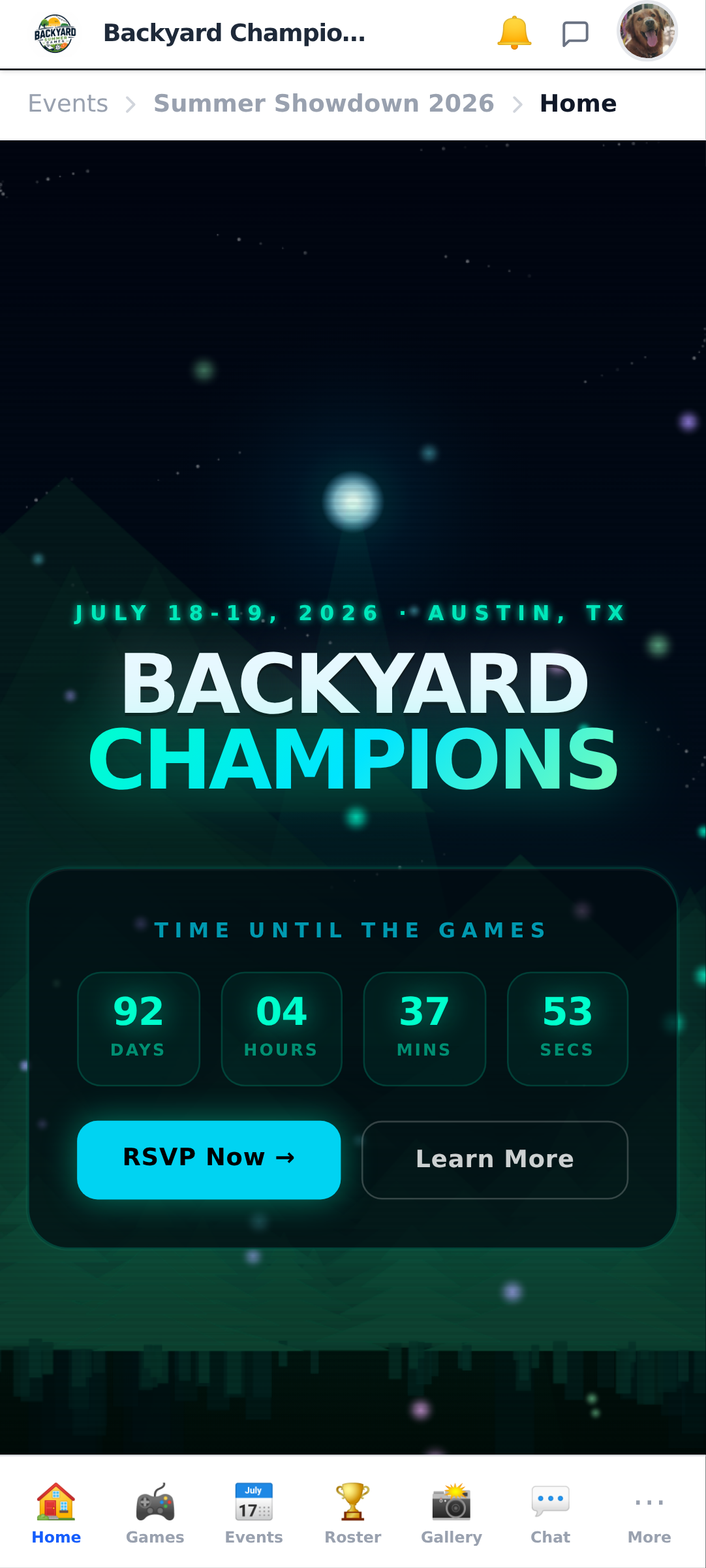 Event Home screenshot
